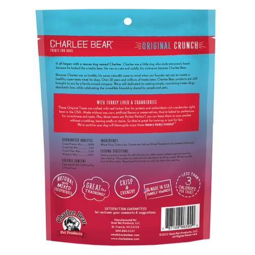Charlee Bear Dog Treat Original Turkey Liver Cranberries 16oz