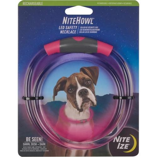 Nite Ize Dog Collar Rechargeable LED Necklace Pink