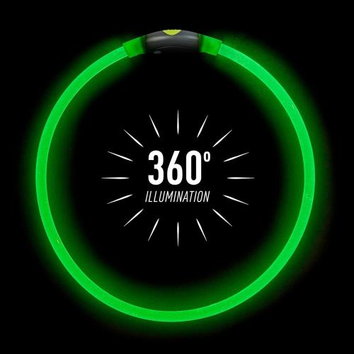 Nite Ize Dog Collar Rechargeable LED Necklace Green