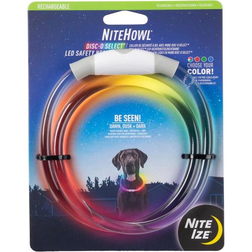 Nite Ize Dog Collar Rechargeable LED Necklace Disc-O-Select