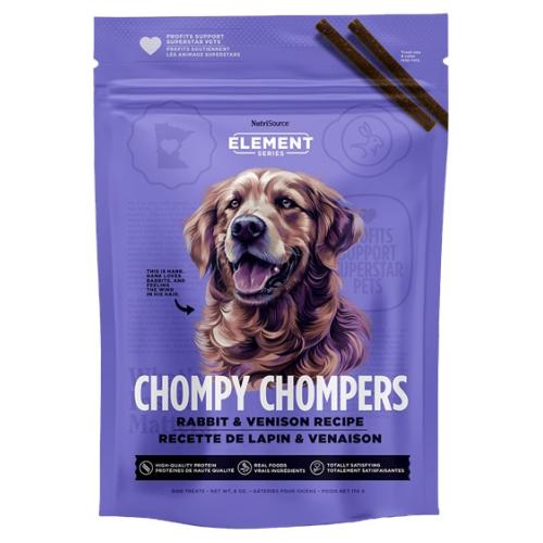 NutriSource Element Dog Treat Chompy Chompers Rabbit Venison 6oz