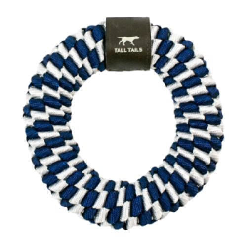 Tall Tails Dog Toy Braided Ring Navy 6"