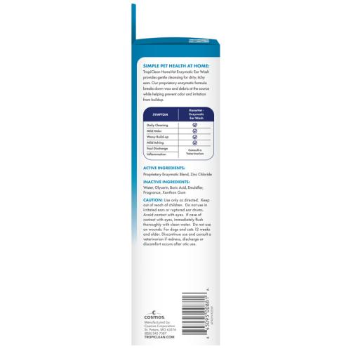 TropiClean HomeVet Pet Med Enzymatic Ear Wash 4oz