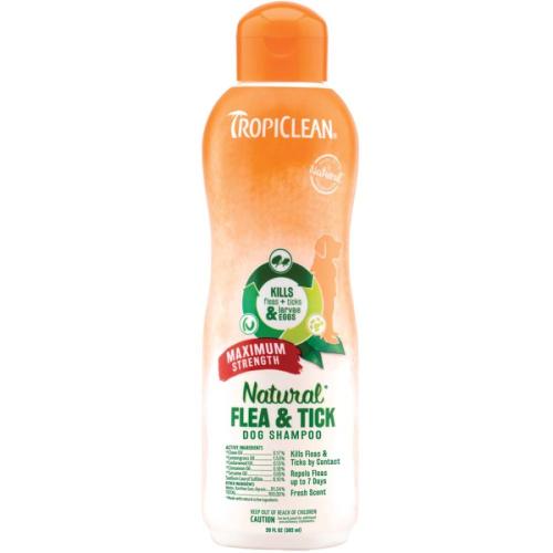 TropiClean Dog Shampoo Maximum Strength Flea & Tick 20oz
