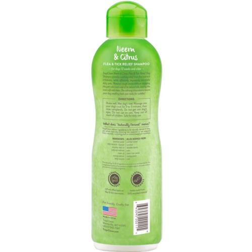 TropiClean Dog Shampoo Flea & Tick Relief Neem Citrus 20oz