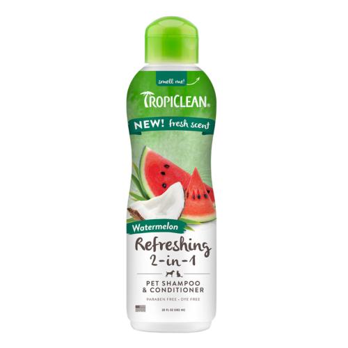TropiClean Pet Shampoo Conditioner 2 in 1 Watermelon 20oz