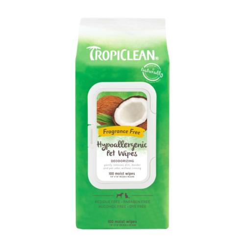 TropiClean Pet Grooming Wipes Hypoallergenic 100ct