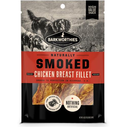 Barkworthies Dog Treat Smoked Chicken Breast Fillet 4oz