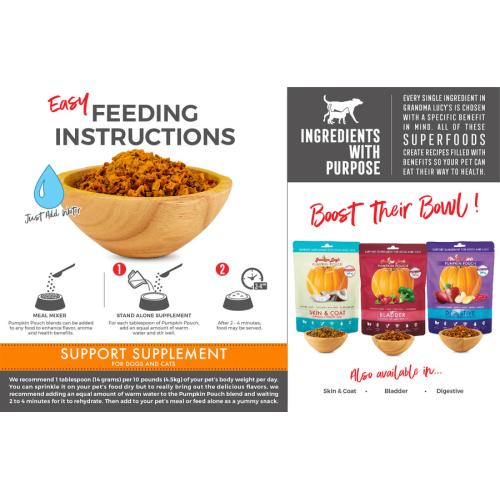 Grandma Lucy's Pet Supplement Pumpkin Pouch for Inflammation 6oz