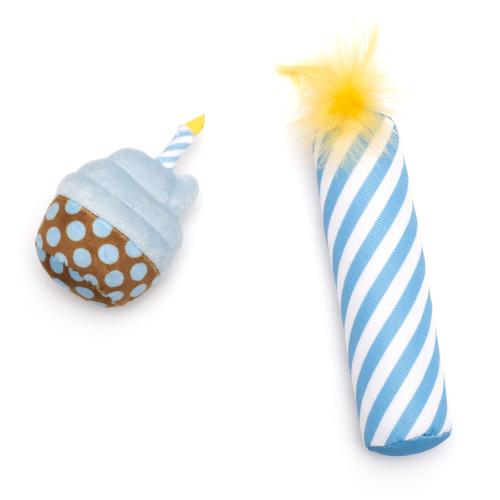 The Worthy Cat Toy Cupcake & Candle Set Blue