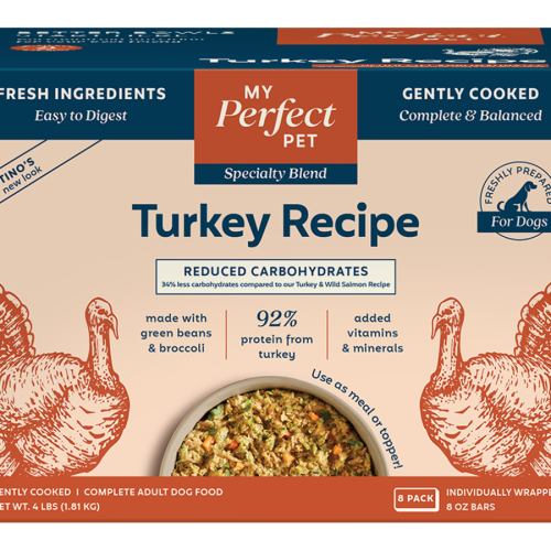 My Perfect Pet Frozen Dog Reduced Carbohydrates Turkey Recipe Tino's 4#