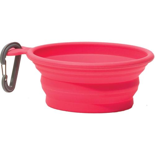 Messy Mutts Dog Bowl Collapsible Travel Bowl 1.5cup Red