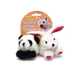 Booda Dog Toy Squatters Panda & Rabbit 2pk