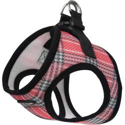 Bark Appeal Dog Harness Step-In Red Plaid Small