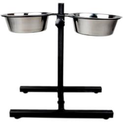 Advance Pet Dog Bowl Adjustable Elevated Double Dish 2qt