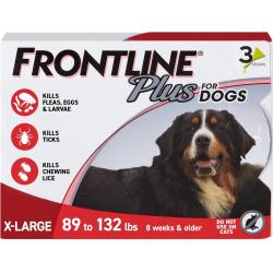Frontline Plus Dog Flea Meds 89-120# 3pk