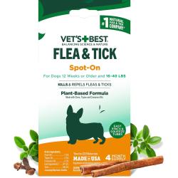 Vet's Best Dog Flea Spot On Medium 16 - 40# 4pk
