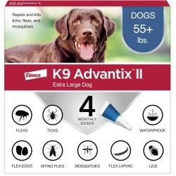 K9 Advantix II Flea & Tick Treatment XLarge Over 55# 4pk