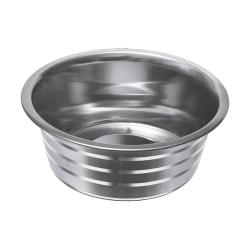 ThoozyPet Dog Bowl Standard Feeding Dish w/ Silver Stripe 2qt