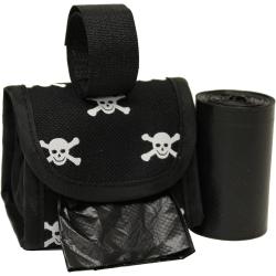 Five Star Pet Poop Bag Dispenser Black with White Skulls