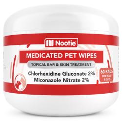Nootie Medicated Antifungal & Antibacterial Pet Wipes 60ct