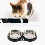 Catit Cat Double Bowl Black