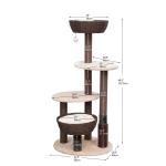 PetPals Cat Tree Pharoah 5-Level Brown & Cream 48"