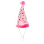 The Worthy Dog Toy Birthday Party Hat Pink Small