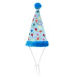 The Worthy Dog Toy Birthday Party Hat Blue Large