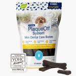 PlaqueOff Dog Treat Dental Bones Mini Peanut Butter Banana 20ct