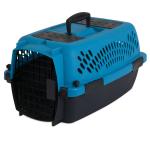 Aspen Pet Carrier Hard Sided Fashion Pet Porter Blue & Black 19"