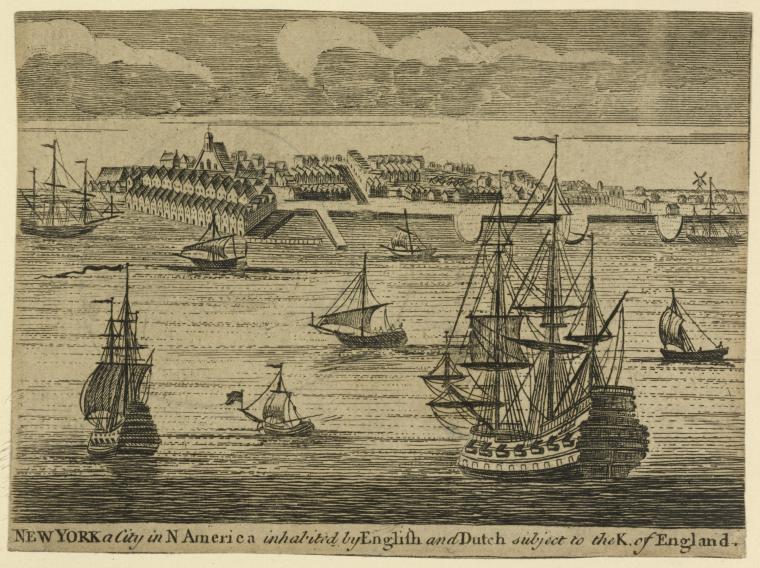 New York a city in N. America inhabited by English and Dutch subject to the K. of England.