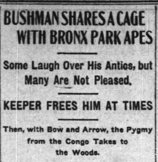 The New York Times report about Ota Benga on 9 September, 1906. Image: The New York Times