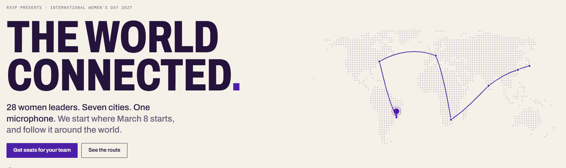 The World Connected: 28 women leaders. 7 cities. 1 microphone.