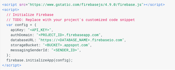 Firebase app credentials Firebase app credentials