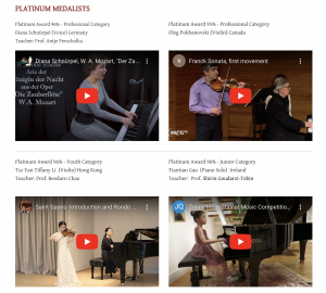 Trinity International Music Competition Platinum Medalists 1