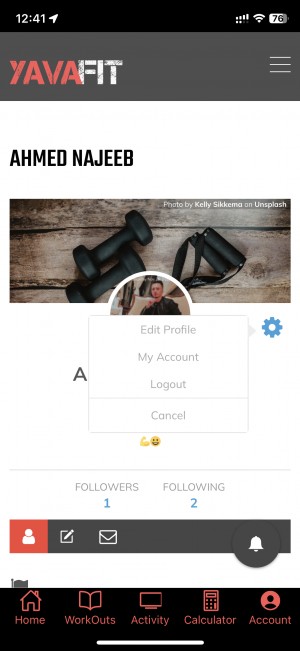 Build your social profile on YavaFit
