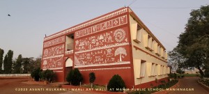 Avanti Kulkarni with the Record making Warli Art Wall Painting