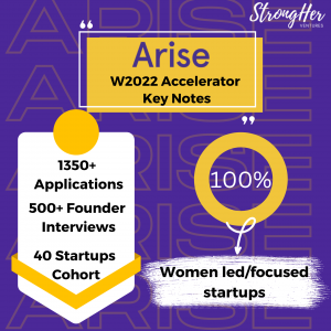 Largest Capital Backed ARISE Accelerator by StrongHer Ventures Opens Summer 2023 Applications