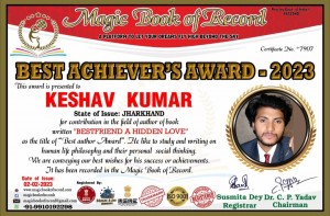 Certificate of Best Author award