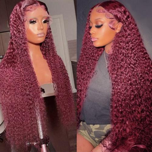 99J Colored Curly Lace Front Wig