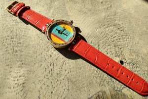 Balance Watch Red Leather Band