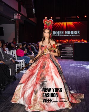 Model Shena Blethen Wearing Rojen Blood Moon Collection