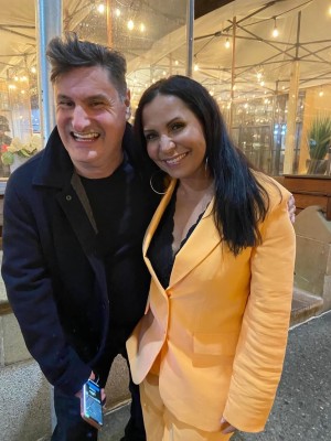 Gossip Reporter Rob Shuter and PHM Publisher Angelina Cappiello at Tudor City Steakhouse NYC