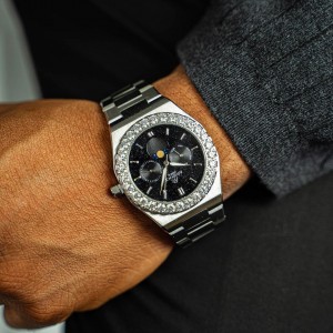 Iced bezel only black dial Transporter collection