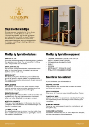 Details of the Mindspa booth by Synctuition and Silen