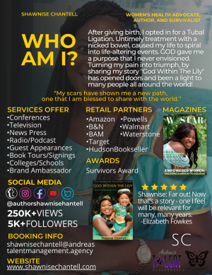 Shawnise Chantell Died For 20 Minutes, She's alive with a purpose to tell her story, be a Light and give Hope to others!