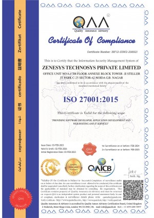 ZENESYS TECHNOSYS PRIVATE LIMITED 27001
