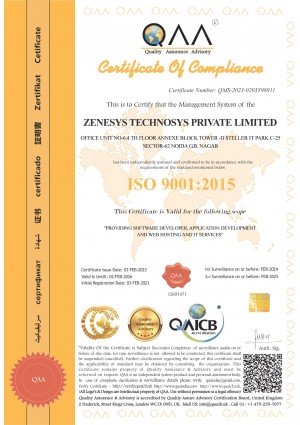 ZENESYS TECHNOSYS PRIVATE LIMITED 9001