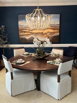 shiny table cleaned dining room